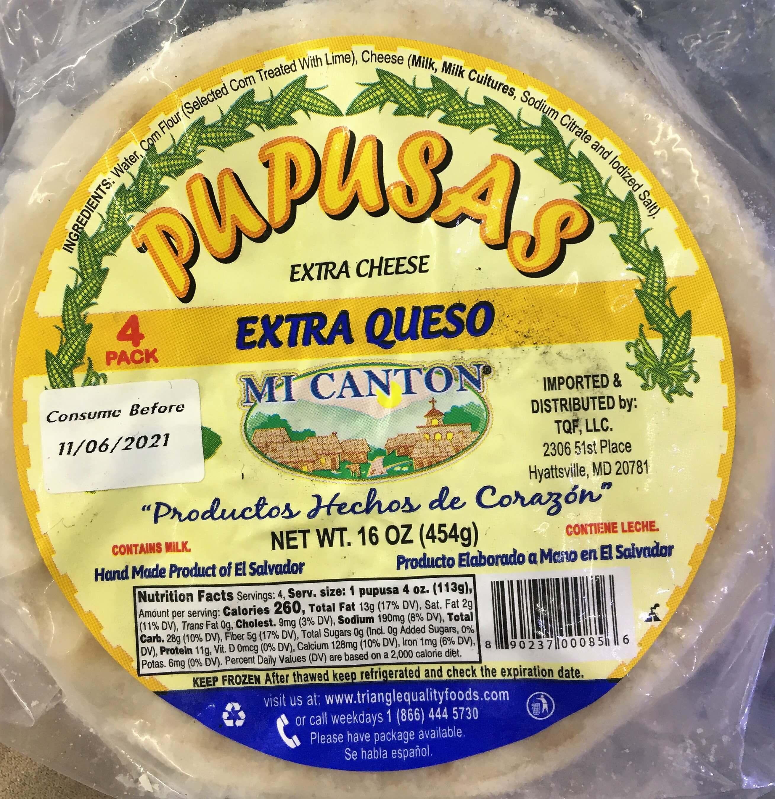 Mi Canton - Pupusas Extra Cheese 4 unit