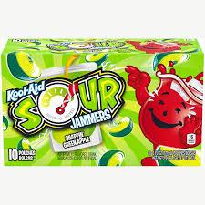 Kool-Aid - Sour Jammers Juice Drink - Snappin Green Apple - 1 Box 60oz (10 pouches)