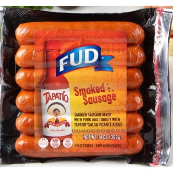 Fud - Someked Sausage with Tapatio Hot Sauce 6units.