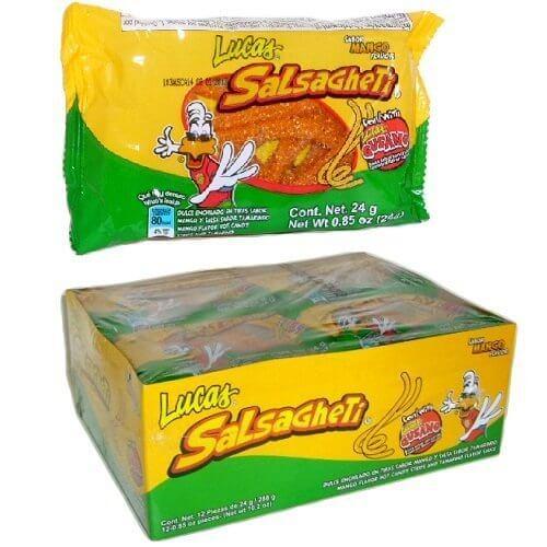 Lucas - Salsagheti Mango and Tamarind Flavored Hot Candy Strips 12 packages